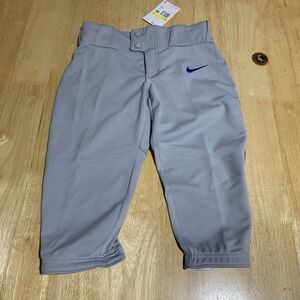 Nike Vapor Boys Select High Piped Baseball 3/4 Pants Gray BQ6444-054 Size S‎